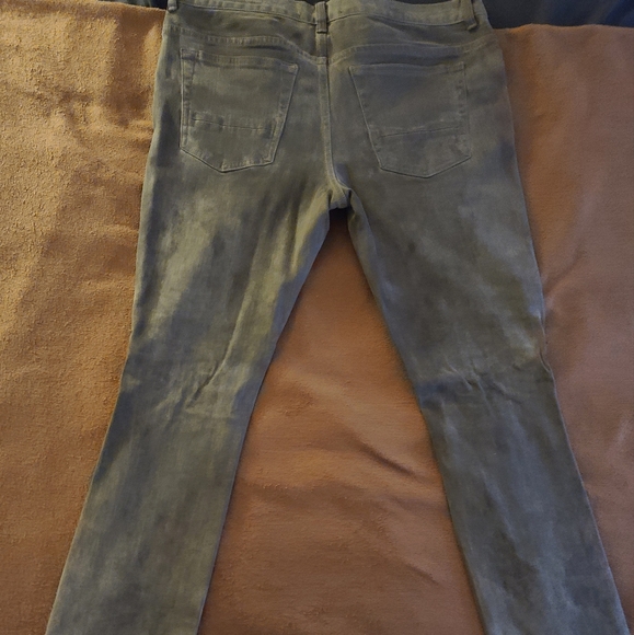 PacSun Distressed Stacked Skinny Jeans | Ripped Knees | Dark Gray | 32 x 32 - Picture 2 of 9